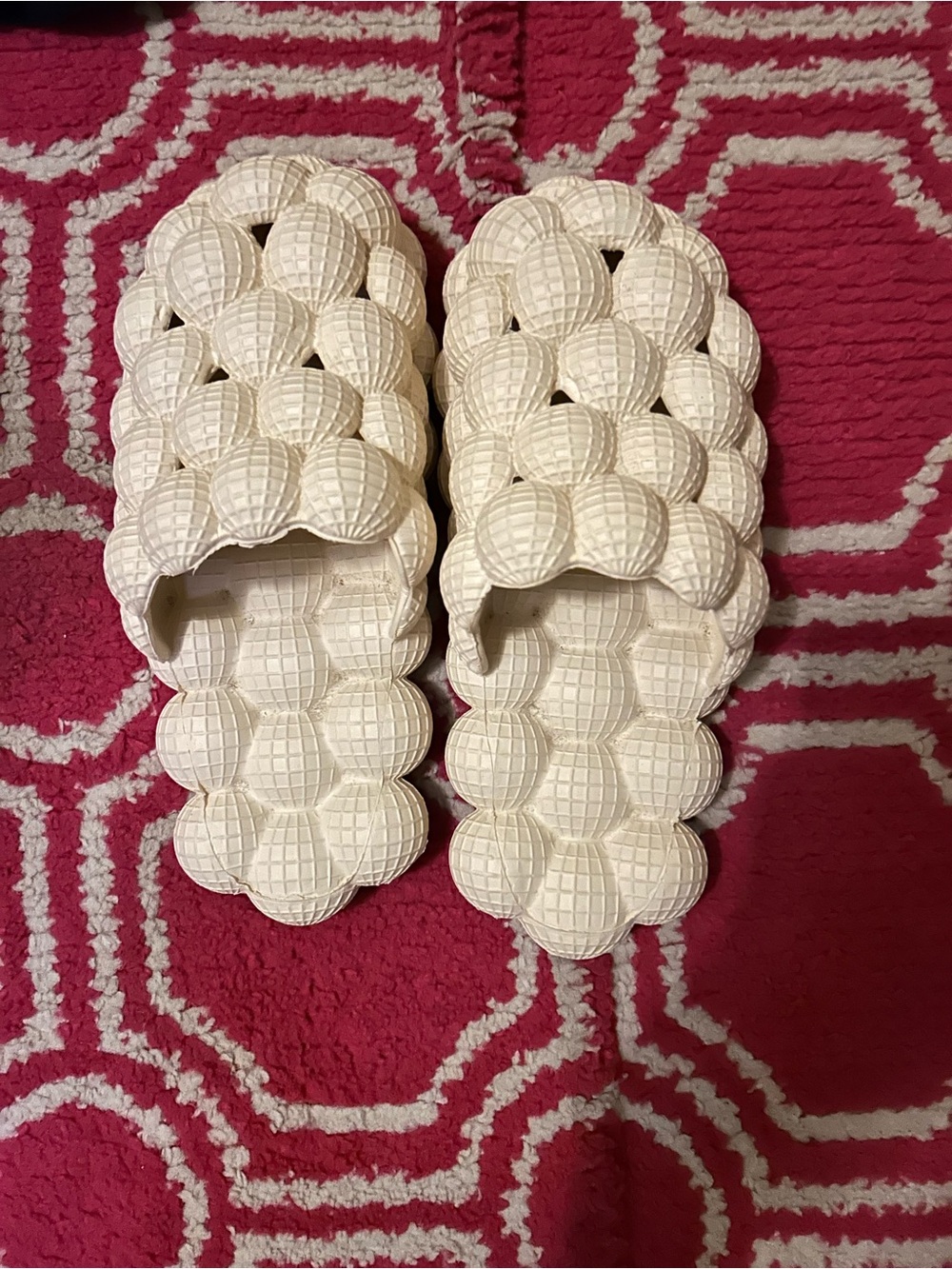 Women's Cream Bubble Slide Sandals